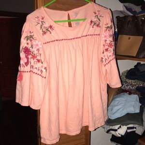 Embroidered floral top